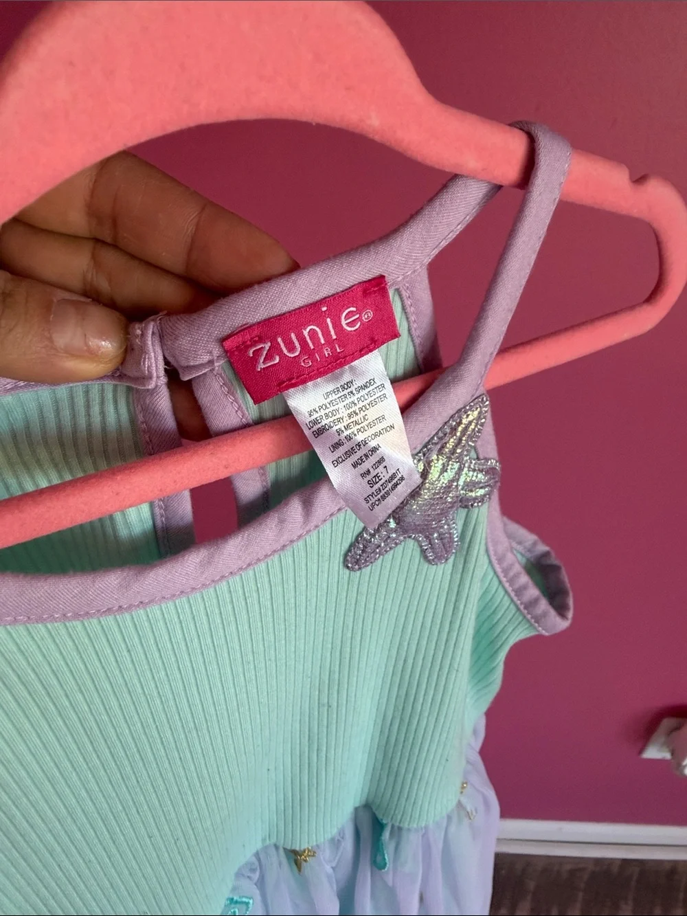 Zunie Mint and Lavender Mermaid Tulle Dress